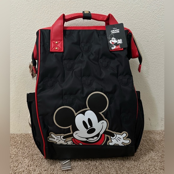 NWT Disney Mickey Mouse Quilted Black and Red Backpack Boxlunch exclusive - Picture 5 of 7
